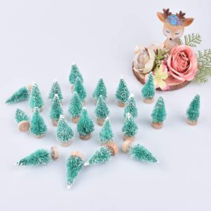 24 Pieces Artificial Mini Christmas Sisal Snow Frost Trees