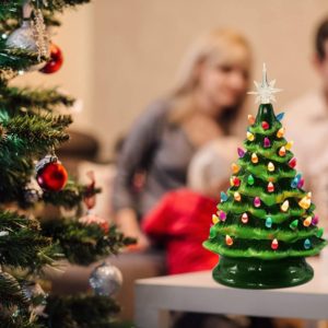 13.5 Inch Medium Ceramic Christmas Tree Battery Operated